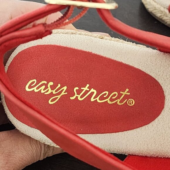 NEW Easy Street Maureen Womens 7.5 Espadrille Wedge Sandals  Buckle Strap 3CT - Picture 6 of 9